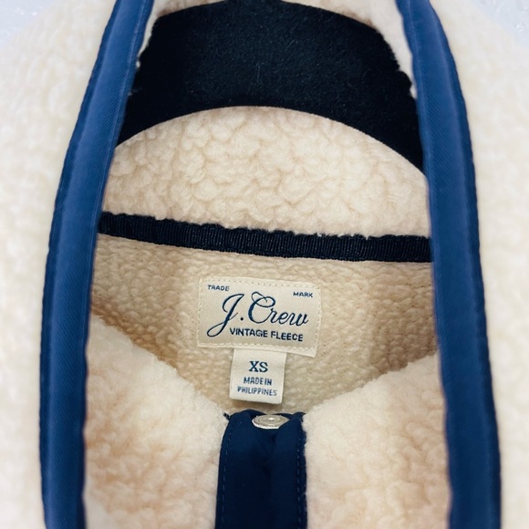 J crew Polartec® Sherpa Vintage Fleece Half-Snap Cream Off White pullover - Picture 4 of 8